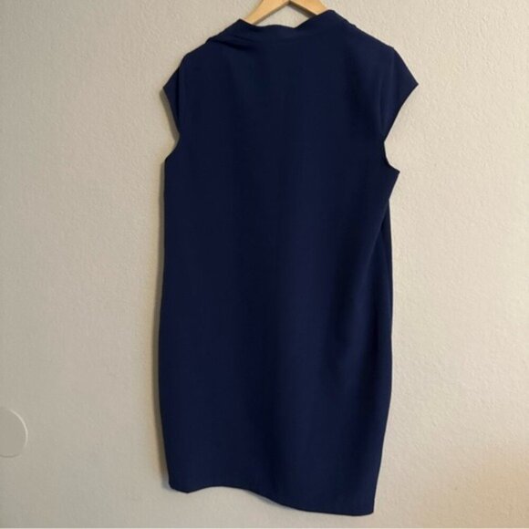 Reserved Navy Paige V Neck Dress Minimalist, lagenlook Size 12 - Picture 4 of 12